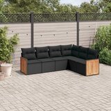 vidaXL 6-dijelni set vrtnih sofa s jastucima crni od poliratana | shoptok.hr