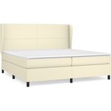  s oprugama i madracem krem 200x200 cm od umjetne kože | shoptok.hr