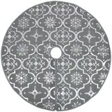 vidaXL Luksuzna podloga za božićno drvce s čarapom siva 90 cm tkanina | shoptok.hr