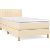  Krevet s oprugama i madracem krem 90 x 200 cm od tkanine | shoptok.hr