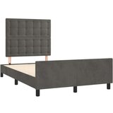  Posteljni okvir z vzglavjem temno siv 120x200 cm žamet, (20795139) | Shoptok.si
