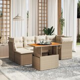  7-dijelni set vrtnih sofa od poliratana s jastucima bež | shoptok.hr