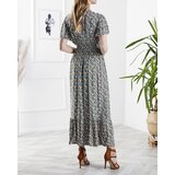 Resti Floral women's midi dress in green- Clothing | Shoptok.si