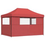 vidaXL Zložljivi pop-up šotor za zabave 3 stranice burgundska | Shoptok.si