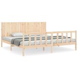  Okvir kreveta s uzglavljem 200 x 200 cm od masivnog drva | shoptok.hr