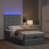  Otomanski krevet s madracem i LED svijetlosiva 80x200cm tkanina | shoptok.hr