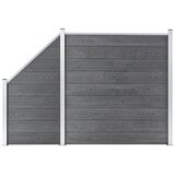 vidaXL set WPC ograda 1 kvadratna + 1 kosa 273 x 186 cm sivi Cijene