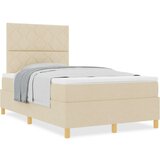  Postelja z vzmetnico z vzglavjem krema 120 x 200 cm blago, (5000128554) | Shoptok.si