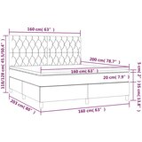  box spring s madracem LED crni 160x200 cm od tkanine | shoptok.hr