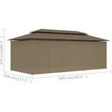  Sjenica sa zastorima 600 x 298 x 270 cm smeđe-siva 180 g/m² | shoptok.hr