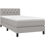  Okvir kreveta s oprugama i madrac svjetlosivi 80x200cm tkanina | shoptok.hr