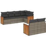  The Living Store Vrtna sedežna garnitura 7-delna z blazinami siv poli ratan - Vrtna Sedežna Garniture, (21451249) | Shoptok.si