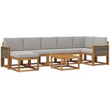 vidaXL Zunanja garnitura za sedenje 8 pcs Naravna in svetlo siva, (5000281580) | Shoptok.si