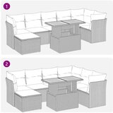 vidaXL 8-dijelni set vrtnih sofa od poliratana s jastucima crni | shoptok.hr