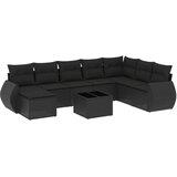  9-dijelni set vrtnih sofa s jastucima crni od poliratana | shoptok.hr