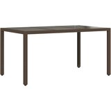  The Living Store Vrtna miza s stekleno ploščo rjav 150x90x75 cm poli ratan - Vrtna Miza, (21461789) | Shoptok.si