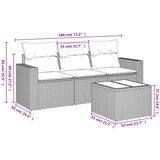  4-dijelni set vrtnih sofa od poliratana s jastucima crni | shoptok.hr