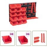 The Living Store 39 -dijelni set kutija za pohranu sa zidnim pločama crveno-crni Cijene