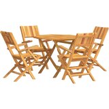  5-dijelni vrtni blagovaonski set od masivne tikovine | shoptok.hr