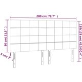  LED uzglavlje krem 200x5x118/128 cm od tkanine | shoptok.hr