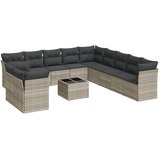  12-dijelni set vrtnih sofa poliratan s jastucima svijetlosivi | shoptok.hr