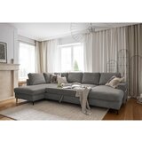 Miuform Siva sklopiva kutna garnitura od samta (s lijevim kutom) Lofty Lilly – | shoptok.hr