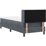  Postelja z vzmetnico Črna 100x200 cm Žamet Temno siva | Shoptok.si