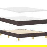 Box Spring krevet s madracem i LED tamno smeđi 140x200 cm tkanina | shoptok.hr