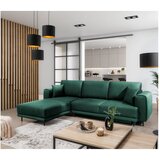 ELTAP Zelena žametna raztegljiva/s prostorom za shranjevanje kotna sedežna garnitura (levi kot/z ležalnikom) Dalia – | Shoptok.si