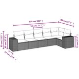  6-dijelni set vrtnih sofa od poliratana s jastucima svjetlosivi | shoptok.hr