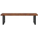  Zidna polica za umivaonik od čelika i masivne hrastovine Smeđa 100 x 60 x 2.5 cm | shoptok.hr