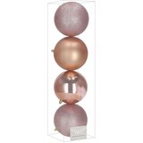  Set Božićnih kuglica 12 cm - 4 komada, ružičasta | shoptok.hr