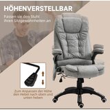 Direktorska stolica s funkcijom masaže i grijanja ergonomska podesiva do 120 kg siva | shoptok.hr