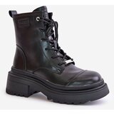 Kesi Women's Workers Ankle Boots Insulated From Goe Natural Leather Black Cijene