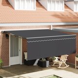 vidaXL Skrovita tenda Narančasta i bijela 350x250 cm Poliester | shoptok.hr