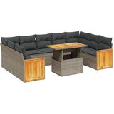  10-dijelni set vrtnih sofa od poliratana s jastucima sivi | shoptok.hr