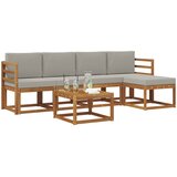  Set vanjskih sofa 6 kom. Prirodna i svijetlo siva | shoptok.hr