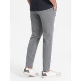 Ombre Men's classic cut pants in a delicate check - grey | Shoptok.si