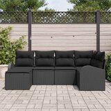  Sjedeća garnitura za vrt 6 kom. Crna poliratan 234.0 x 124.0 x 85 cm | Shoptok.si