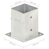  Sidra za stupove 4 kom od pocinčanog metala 101 mm | shoptok.hr