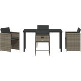  Set vrtnog blagovaonskog stola s jastučićima siva poli ratan | shoptok.hr