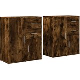 Maison Chic Komoda - Predalnik 2 kosa dimljeni hrast 60x31x70 cm inženirski les, (21719476) | Shoptok.si