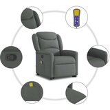 vidaXL Masažni naslanjač s funkcijo vstajanja temno sivo blago | Shoptok.si