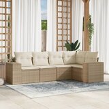 vidaXL 5-dijelni vrtni set sofa s jastucima bež od poliratana | shoptok.hr