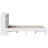 vidaXL Posteljni okvir brez vzmetnice bel 135x190 cm trdna borovina | Shoptok.si