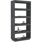 vidaXL knjižna omara za razdelitev prostora siva 80x35x167 cm borovina | Shoptok.si