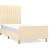  Okvir za krevet s uzglavljem krem 100x200 cm od tkanine | shoptok.hr
