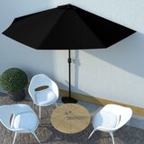 vidaXL Balkonski senčnik z aluminijastim drogom 300x150x253 cm črn Cene