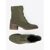 Shelvt marka niezdefiniowana Women's green lace-up ankle boots | shoptok.hr
