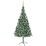 vidaXL umjetno božićno drvce LED s kuglicama i šiškama 210 cm | shoptok.hr